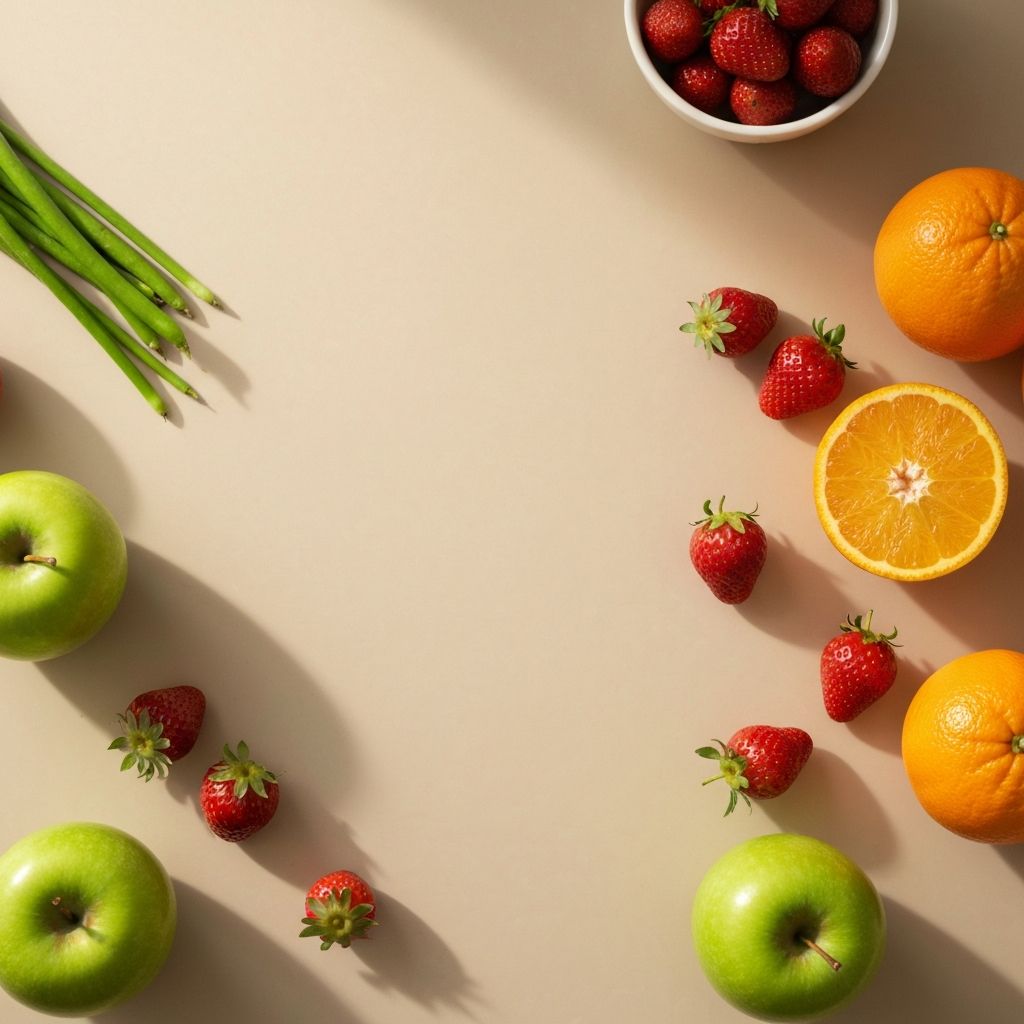 Verschiedene Lebensmittel und Zutaten