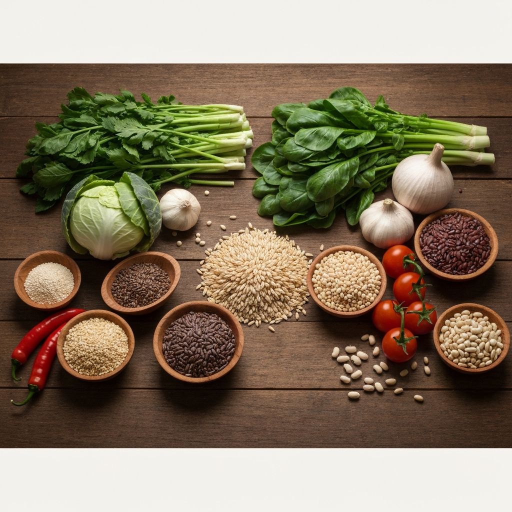 Frische Lebensmittel und Zutaten